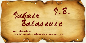 Vukmir Balašević vizit kartica